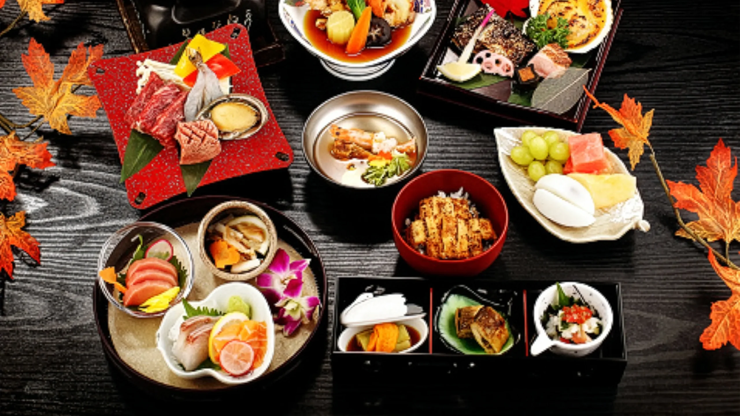 A luxury Japanese Kaiseki meal.