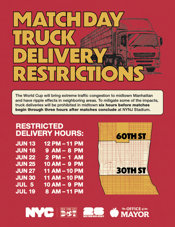 MATCH DAY TRUCK DELIVERY RESTRICTIONS